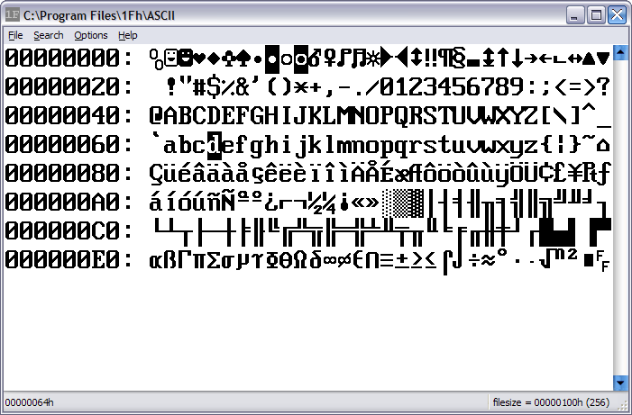 Click to view 1Fh Binary/Hex Editor 1.18 screenshot
